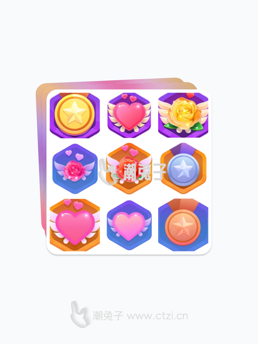 子比主题超好看的可爱网站勋章图标-潮兔子
